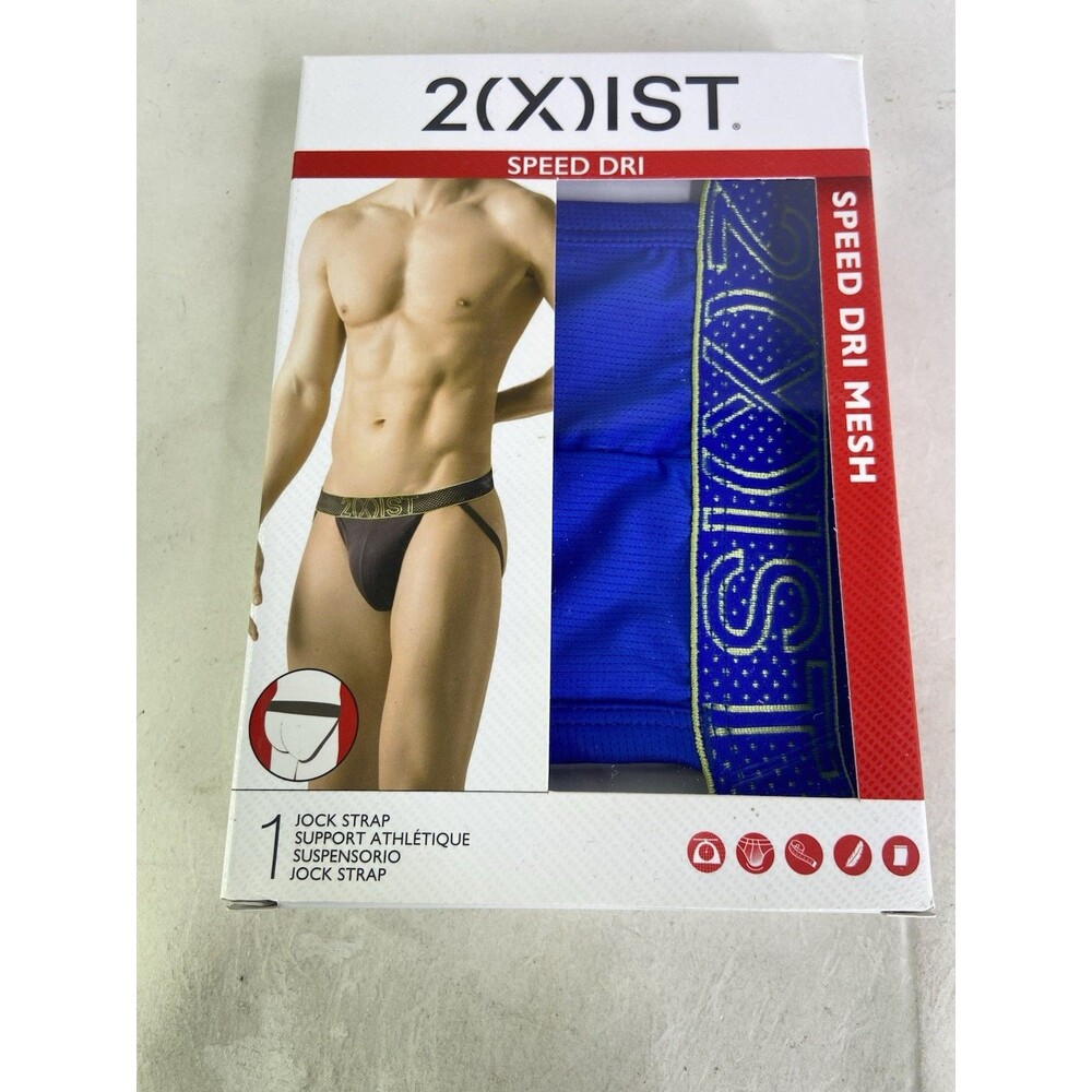 2xist Speed Dri Mesh Jockstrap Jock Strap Underwear Blue Mens Size S